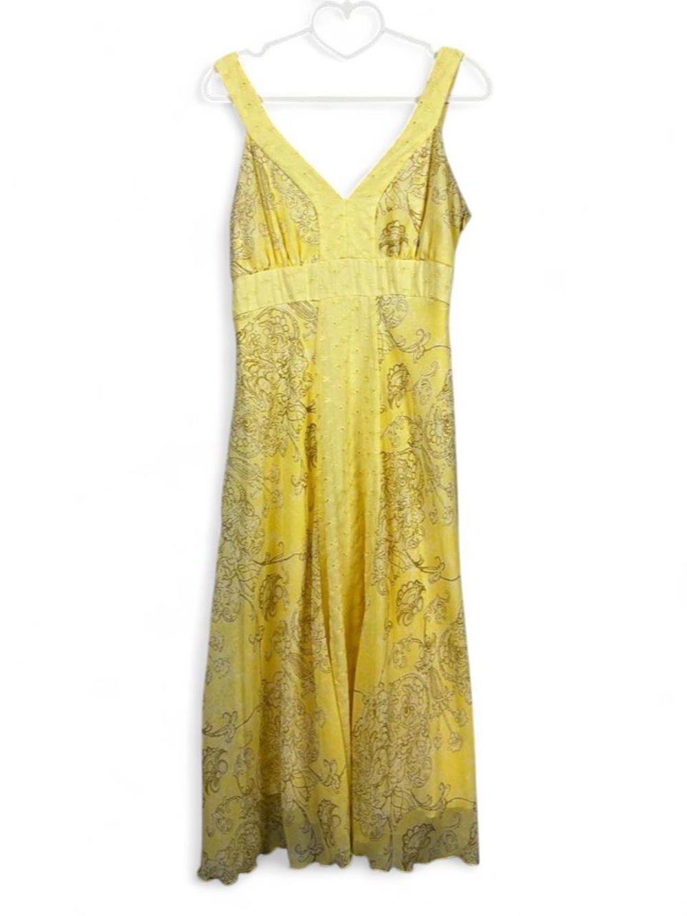 Yellow V-Neck Floral Maxi Dress